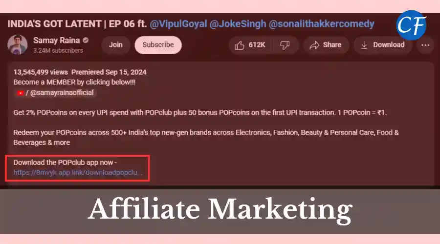 Affiliate Marketing YouTube Money for 1 Lakh Views in India